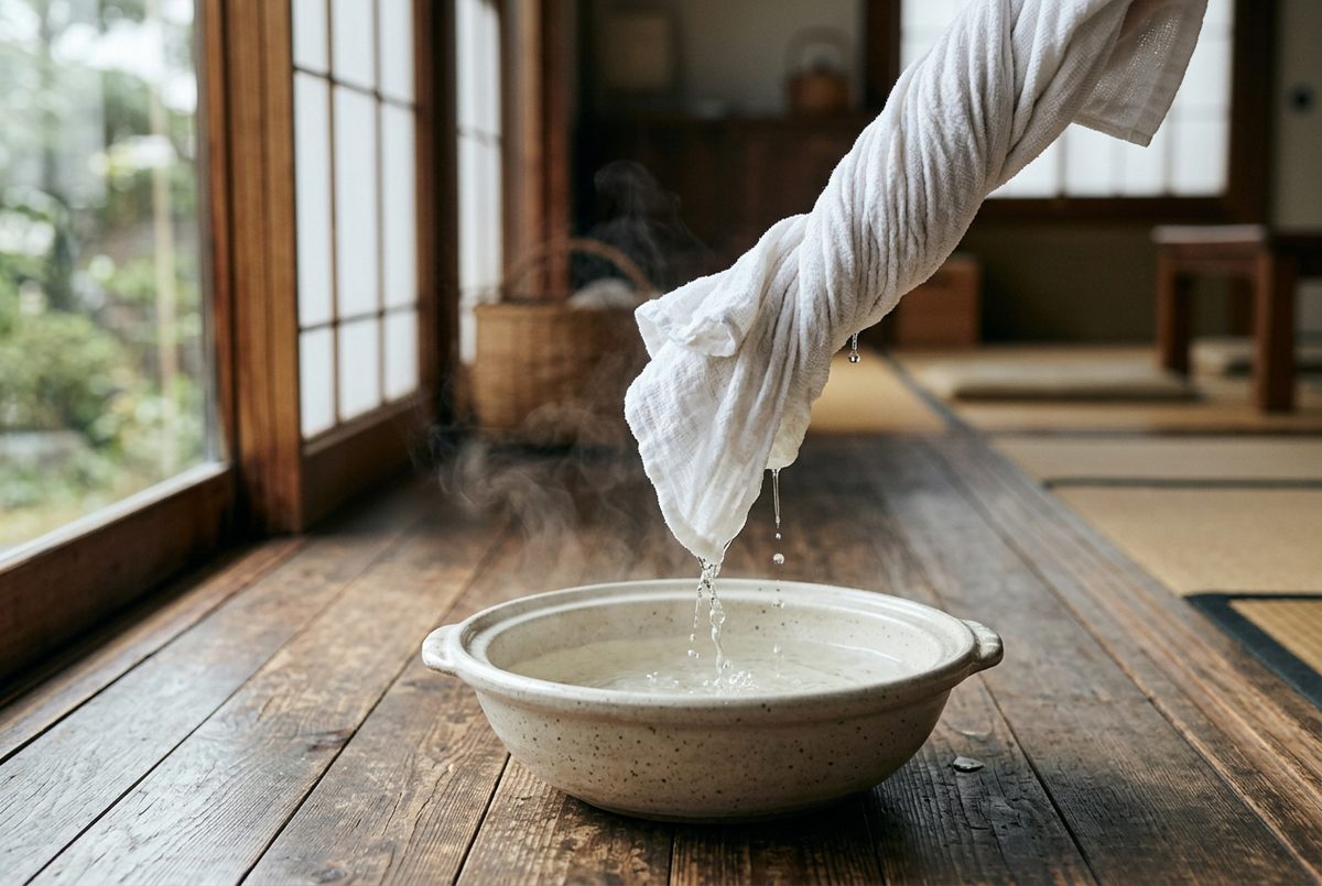 固く絞ったタオルと洗面器｜体をやさしく清拭する