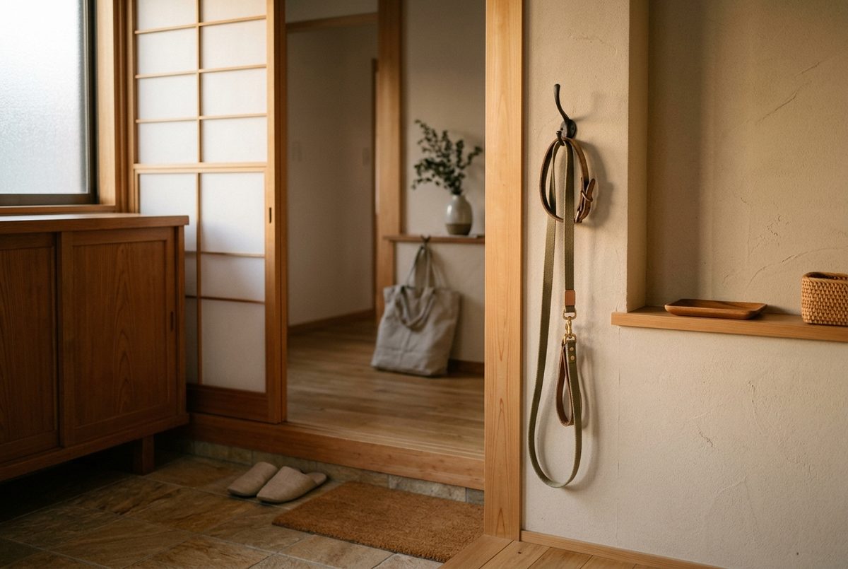 玄関に残ったリードと首輪｜ペットロスは深く愛した証
