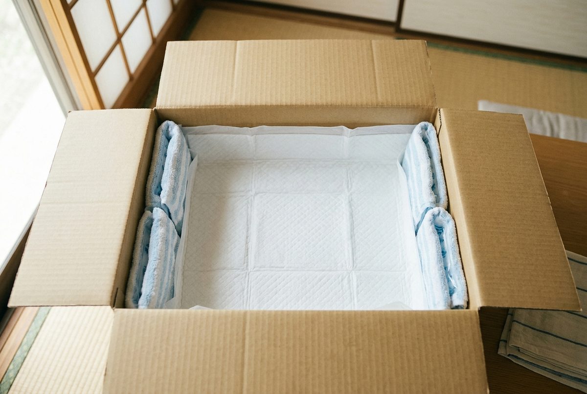 体の下と横に配置した保冷剤|サインの見分け方と当て方