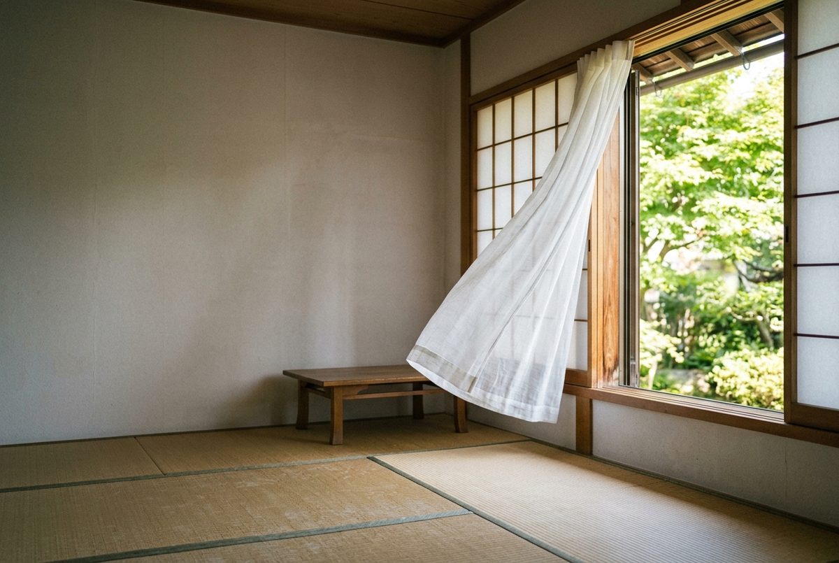 窓を開けて換気する和室|段階別に今すぐやること